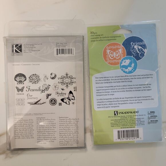 QUE SERA SERA & INCHES BUTTERFLIES with Block Clear Cling Stamps Lot of 2 Pkgs - Picture 2 of 8